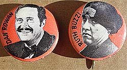 2 old vintage 1960s LAUGH-IN TV SHOW pinbacks