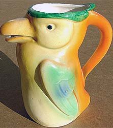 old vintage 1920 CZECH TOUCAN BIRD pitcher