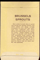 old vintage 1930s BRUSSEL SPROUTS SEED PACKET ~ FREDONIA NY