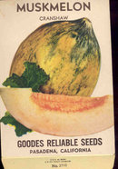 old vintage 1930s CANTALOPUE MUSK MELON SEED PACKET ~ PASADENA CA