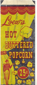 Loews Butter Popcorn Movie Theatre Bag