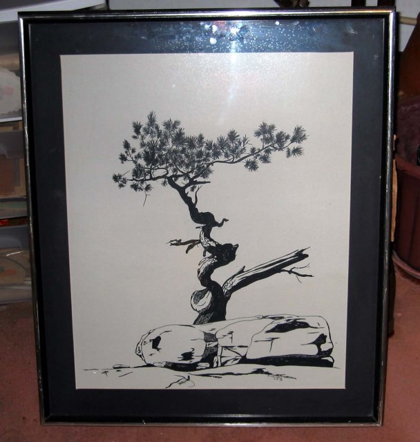 old vintage 1973 ink ART DRAWING S. MURPHY