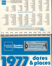 old vintage 1977 AMERICAN EXPRESS CALENDAR booklet