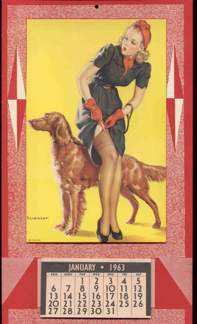 old vintage 1963 ELVGREN PINUP GIRL CALENDAR