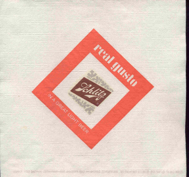 SCHLITZ BEER napkin / vintage brew advertising