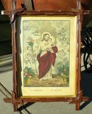 Antique Currier & Ives Jesus Christ Framed Art Lithograph Print