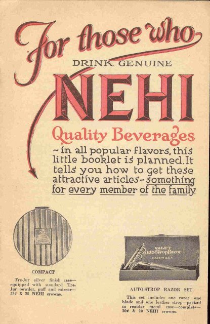 Nehi Soda Premium Booklet 1920s