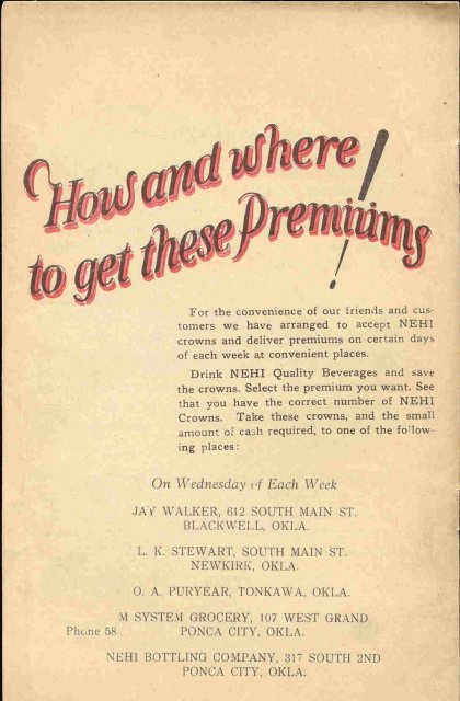 Nehi Soda Premium Booklet 1920s