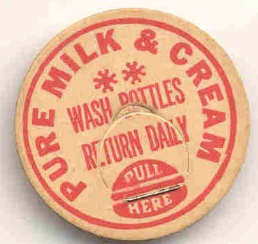 old vintage PURE MILK CREAM milk cap