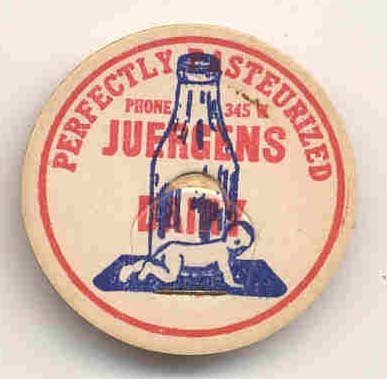 old vintage JUERGENS BABY MILK CAP