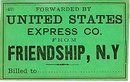 old vintage 1901 US EXPRESS FREIGHT TAG