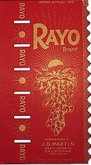 2 old vintage 1930s RAYO GRAPE TISSUE CRATE AD