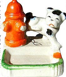 old vintage 1950 JAPAN PEE PEE DOG BISQUE ASHTRAY