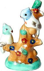 old vintage OCCUPIED JAPAN BIRDS ON TREE statue figurine