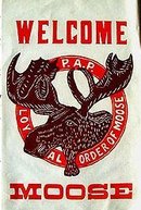 old vintage 1920s MOOSE FRATERNAL banner