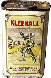 old vintage 1920s KLEENALL Knight Armor Container