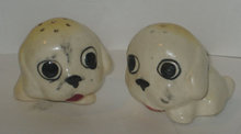 old vintage JAPAN SAD DOG SALT PEPPER shakers