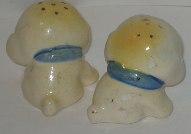 old vintage JAPAN SAD DOG SALT PEPPER shakers