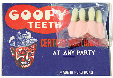 old vintage 1950s GOOFY TEETH on store card toy