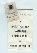 old vintage 1950s IMITIATION FLY PIN on card