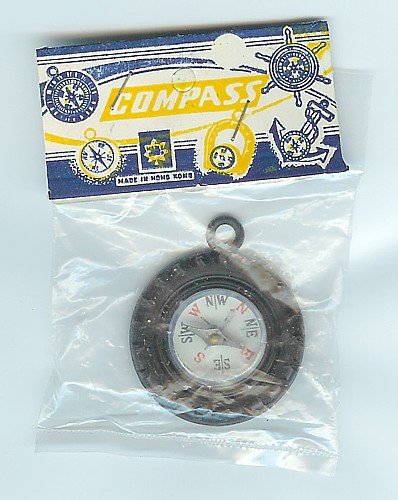 1960s old vintage TIRE COMPASS in original pack