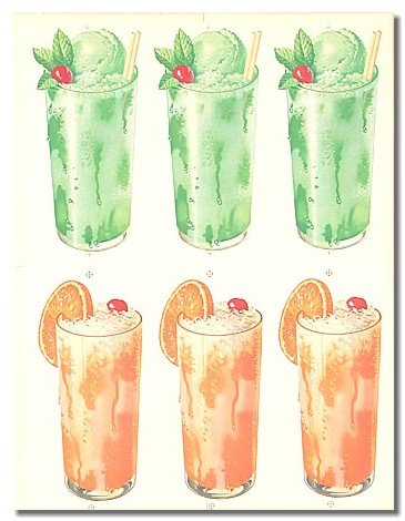 vintage MINT FLOATS ORANGE DRINK ICE CREAM SIGN