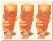 old vintage MALTS IN GLASS soda sign poster