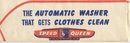 old vintage SPEED QUEEN WASHING MACHINE paper ad hat