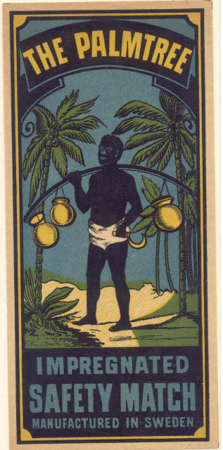 Impregnated Match Label - Black Memorabilia