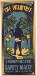 Impregnated Match Label - Black Memorabilia