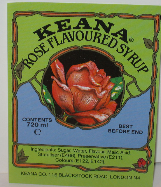 Keana Rose Syrup Label