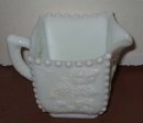 old vintage GRAPE PATTERN Milk Glass Creamer