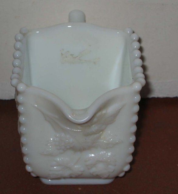 old vintage GRAPE PATTERN Milk Glass Creamer