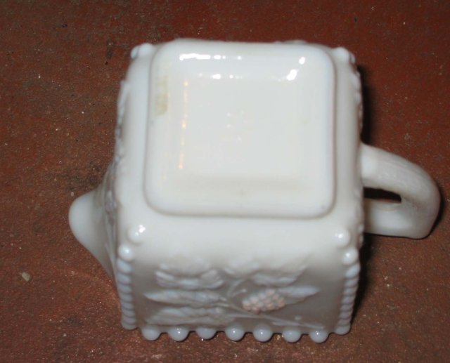 old vintage GRAPE PATTERN Milk Glass Creamer