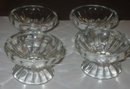 4 old vintage faceted Glass Custard Cups