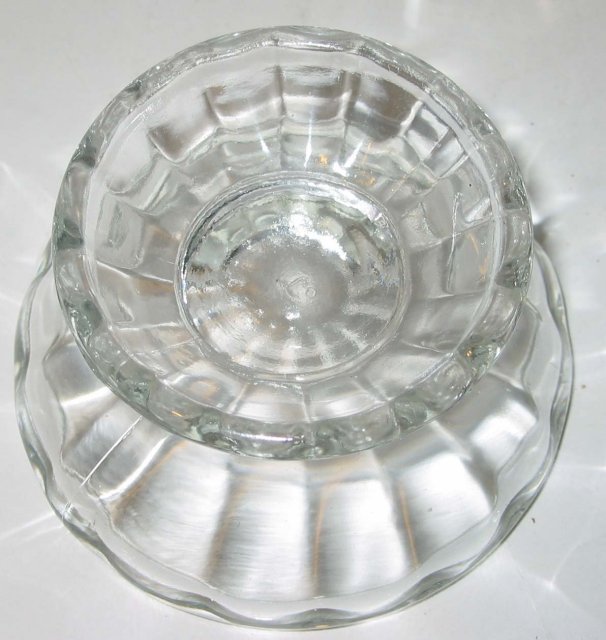 4 old vintage faceted Glass Custard Cups