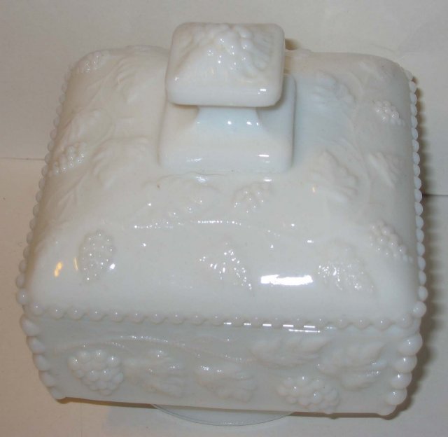 Milk Glass Lidded Candy Dish