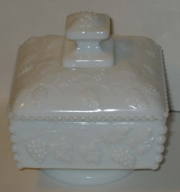 Milk Glass Lidded Candy Dish
