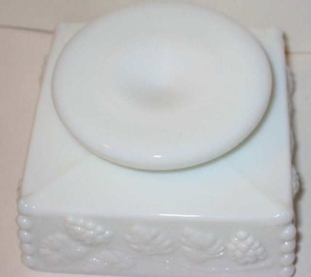 Milk Glass Lidded Candy Dish