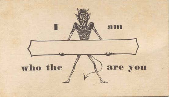 old vintage DEVIL introduction card