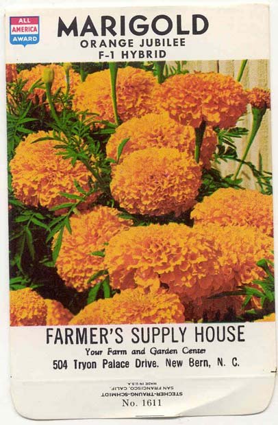 old vintage 1978 MARIGOLD FLOWER GOLD SEED PACK