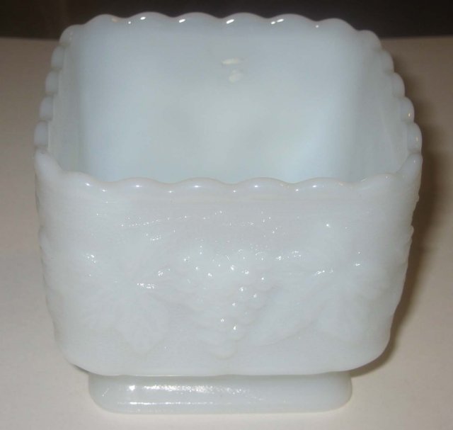Milk Glass Grape Pedestal Dish