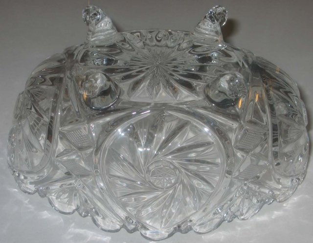 Glass Footed Faceted Candy Bowl
