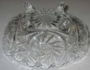 Glass Footed Faceted Candy Bowl