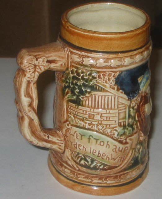 old vintage JAPAN CERAMIC GLAZED BEER STEIN