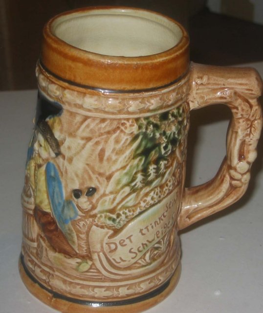 old vintage JAPAN CERAMIC GLAZED BEER STEIN