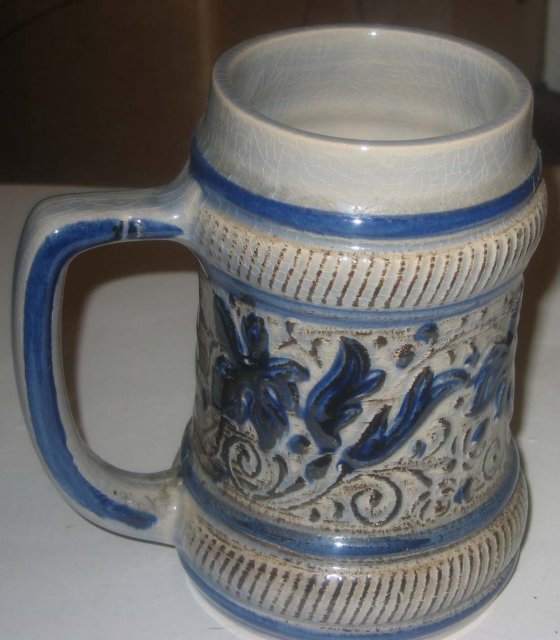 old vintage BMF BIERSEIDEL Ceramic Glazed Beer STEIN Mug