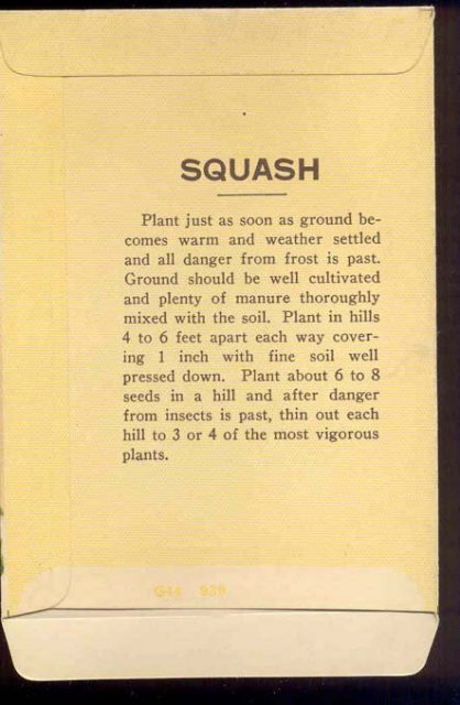 old vintage 1930s YELLOW SQUASH SEED PACK ~ PASADENA CALIFORNIA