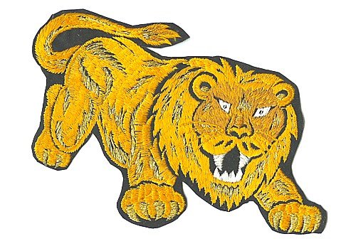old vintage CARNIVAL LION gold patch ~ large
