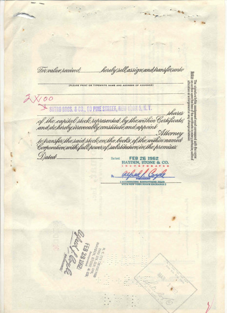 old vintage 1962 DIRECTOMAT INC Stock Certificate